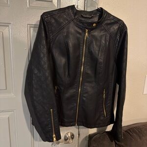 Baccini Black Faux Leather Jacket